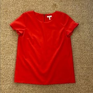 Short Sleeve Red Top with zipper detail on back
